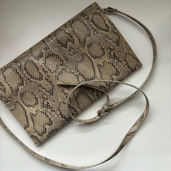 Steve Madden Snake Print Clutch - Tan and Black - Picture 9 of 12